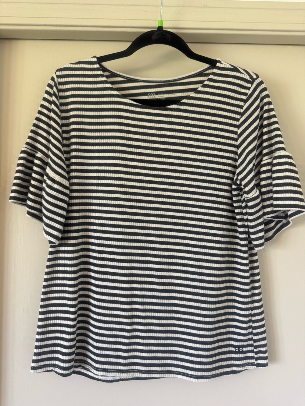 Albion Black and White Striped Top